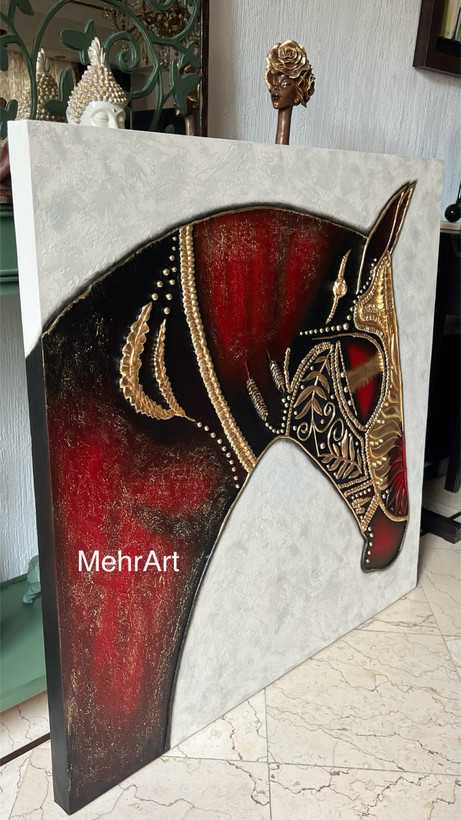 تابلو دکوراتیو برجسته اسب - مهرآرت گالری