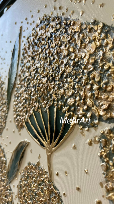 تابلو نقاشی برجسته قاصدک | کاردست | مهرآرت گالری